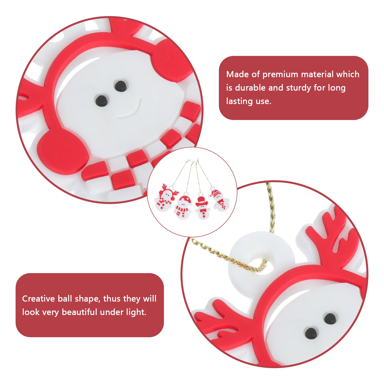 

12pcs Snowman Hanging Decor Christmas Tree Pendant Xmas Supply Wall Home Decoration Pvc Lightweight Easy To Hang Adorn