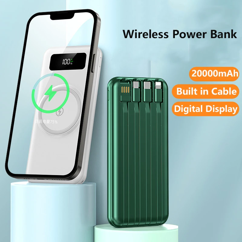 Power Bank 50000mAh Built in Cable Wireless Charger Powerbank for iPhone 17 16 Samsung Xiaomi Huawei External Spare Battery Pack view 5