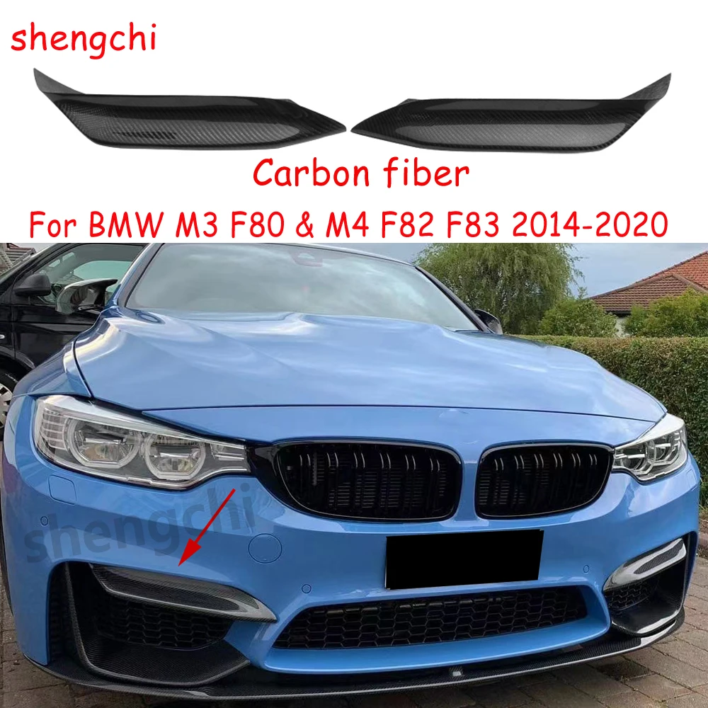 

Верхний разветвитель из углеродного волокна F82 для BMW F80 M3 F82 F83 M4 420i 428i 430i 440i Передний бампер Верхняя отделка воздушных каналов 2014-2020