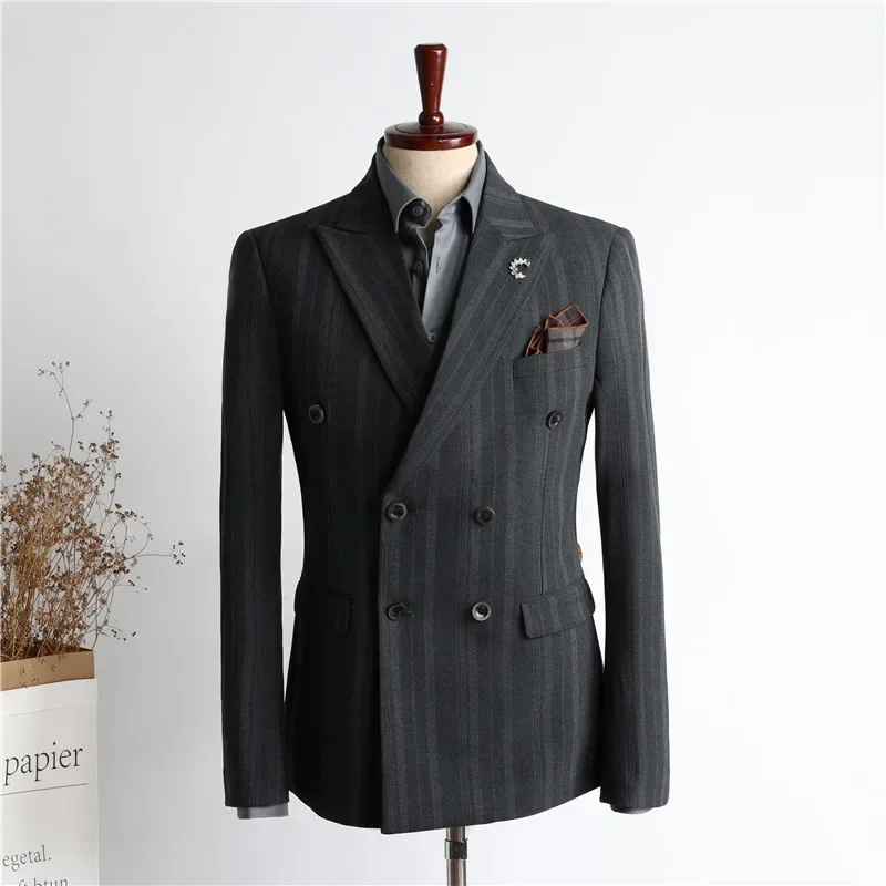 k182  New style suit suit men's double breasted handsome groom wedding dress