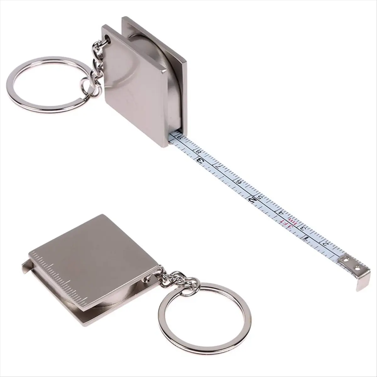 ABFW 2 Pack Retractable Tape Measure Keychain Body Measuring Tape Key Ring, Compact Tape Measure for Purse, Pockets 100cm