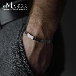 eManco Men's Light Luxury Premium Feeling Minimalist Skeleton Bracelet Stainless Steel Minimalist Unisize Cuff Factory Outlet