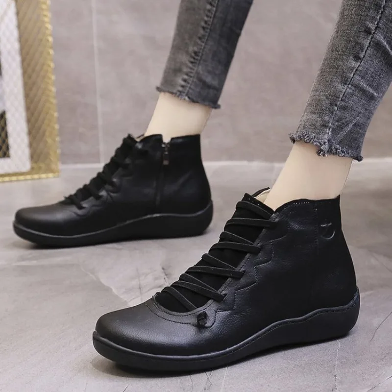 

Plus Size Women's Shoes & Boots Spring/Autumn & Winter Boots Casual Short-Cuff Slip-On Flat Winter Boots Size 43