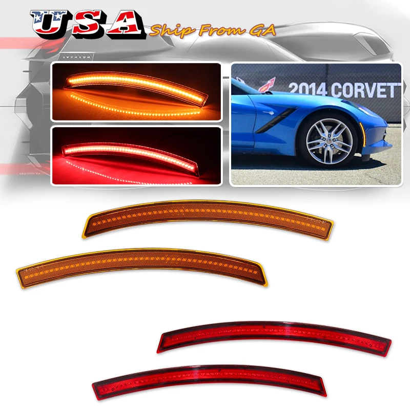 

Car Front Rear Bumper LED Side Marker Light For 2014-2019 Chevy C7 Corvette , Replace OEM Sidemarker Lamps