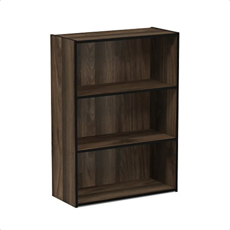 Library a 3 livelli con ripiano aperto Columbia Walnut