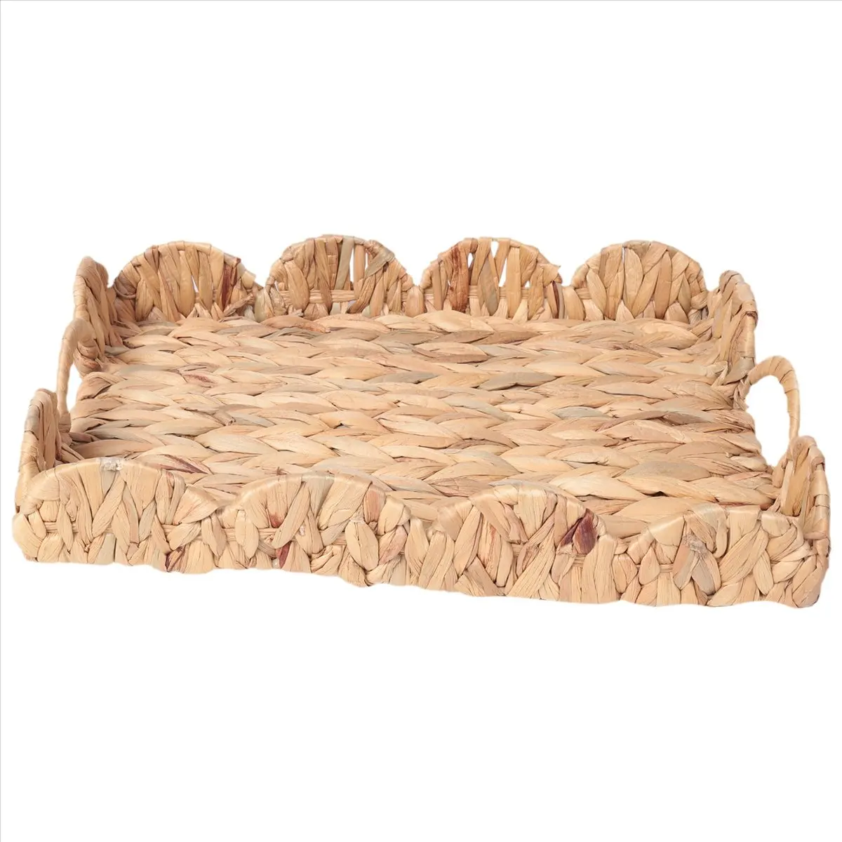 

[CLOS] Прямоугольный сервировочный поднос с зубчатыми краями, прямоугольный сервировочный поднос со встроенными ручками, декоративный поднос для журнального столика