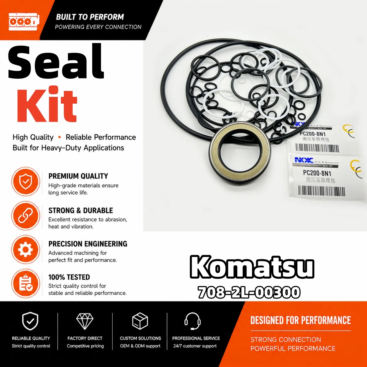 Hydraulic  Main Pump Pump Repair Kit for Komatsu PC200-7 PC200-8 PC220-7 PC240-8 PC270-7 Excavator 708-2L-00300 708-2L-00490