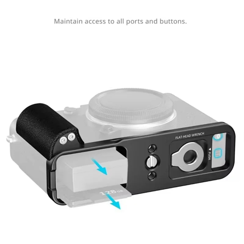 B44C L-Shaped Mount Plate With Silicone Handle For FUJIFILM X-E5 Camera- For X-E5 Compatible Shutter Release Button Included