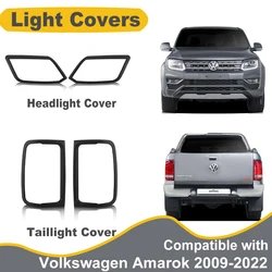 Headlight Tail Lights Cover For Volkswagen Amarok 2009-2022 Matter Black Lamp Hoods Protector Covers Car Exterior Accessories