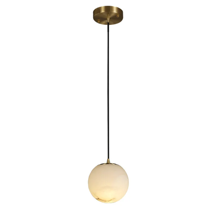 

Cloud stone round ball pendant light, pure copper, light luxury bedroom headboard lighting, TV background wall