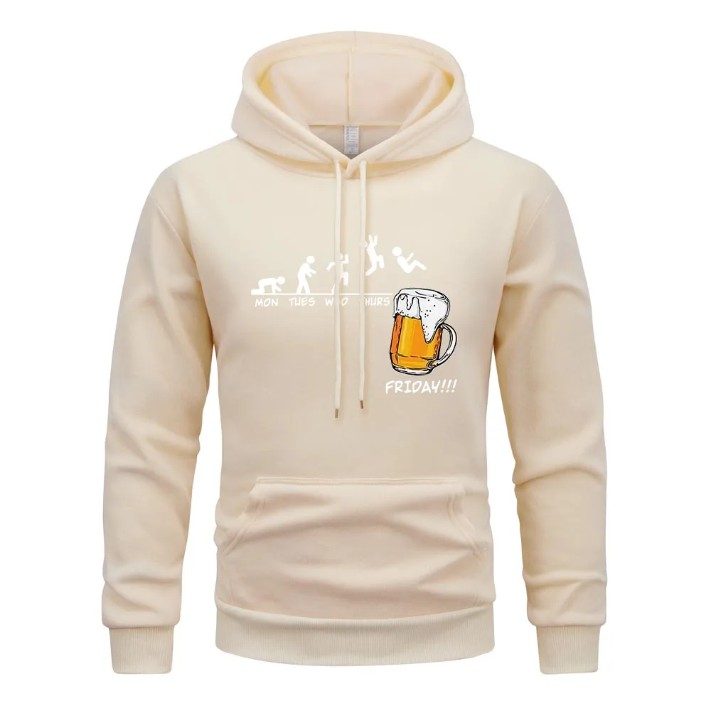 الجمعة البيرة يوم هوديي الرجال تدريجيا الاسترخاء أسبوع هوديس موضة فضفاضة البلوز الشارع الشهير الرياضة هودي ملابس للرجال #4