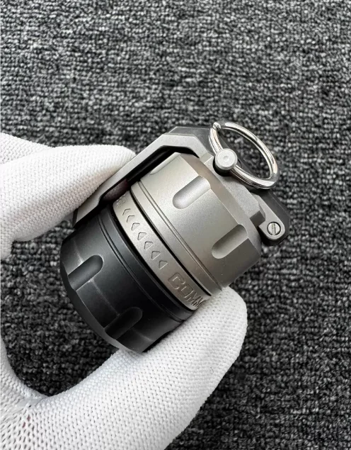 Used EDC Triangle Commander Grenade Titanium Alloy Fingertip Gyroscope EDC Metal Decompression Toy
