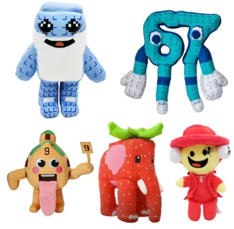 2025NEW سرقة الدماغ Esok School Plush Sammy Jandel الفراولة الفيل بلوشي لطيف رقم. 9 هدية لمحبي لعبة الدمية المحشوة في المنزل