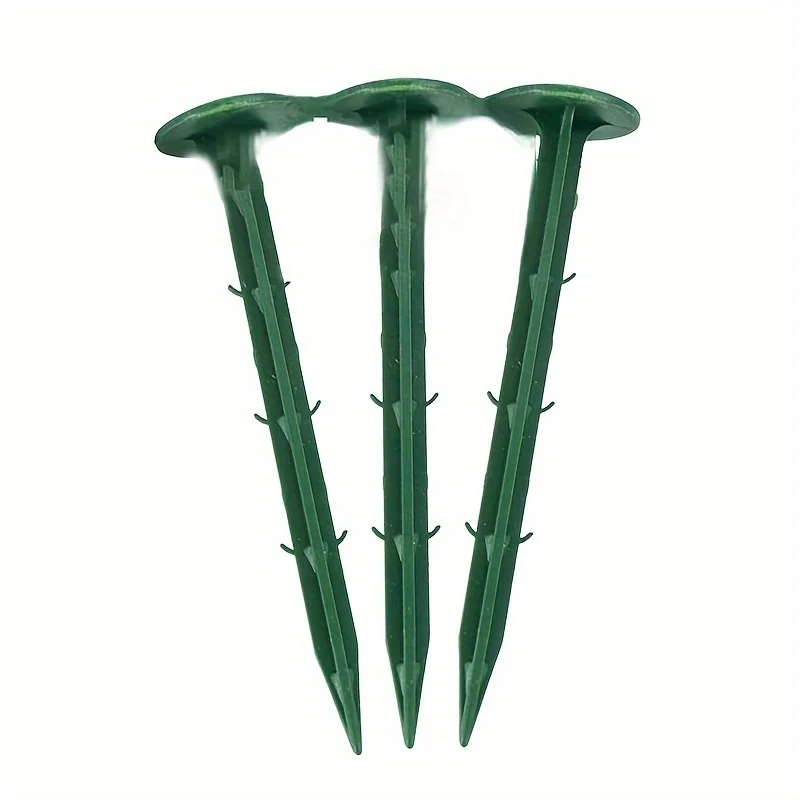 green,100pcs Turf Nails Lawn Mulch Fixing Nails, Plastic Gardening Nails, Anti-Grass Cloth Nails