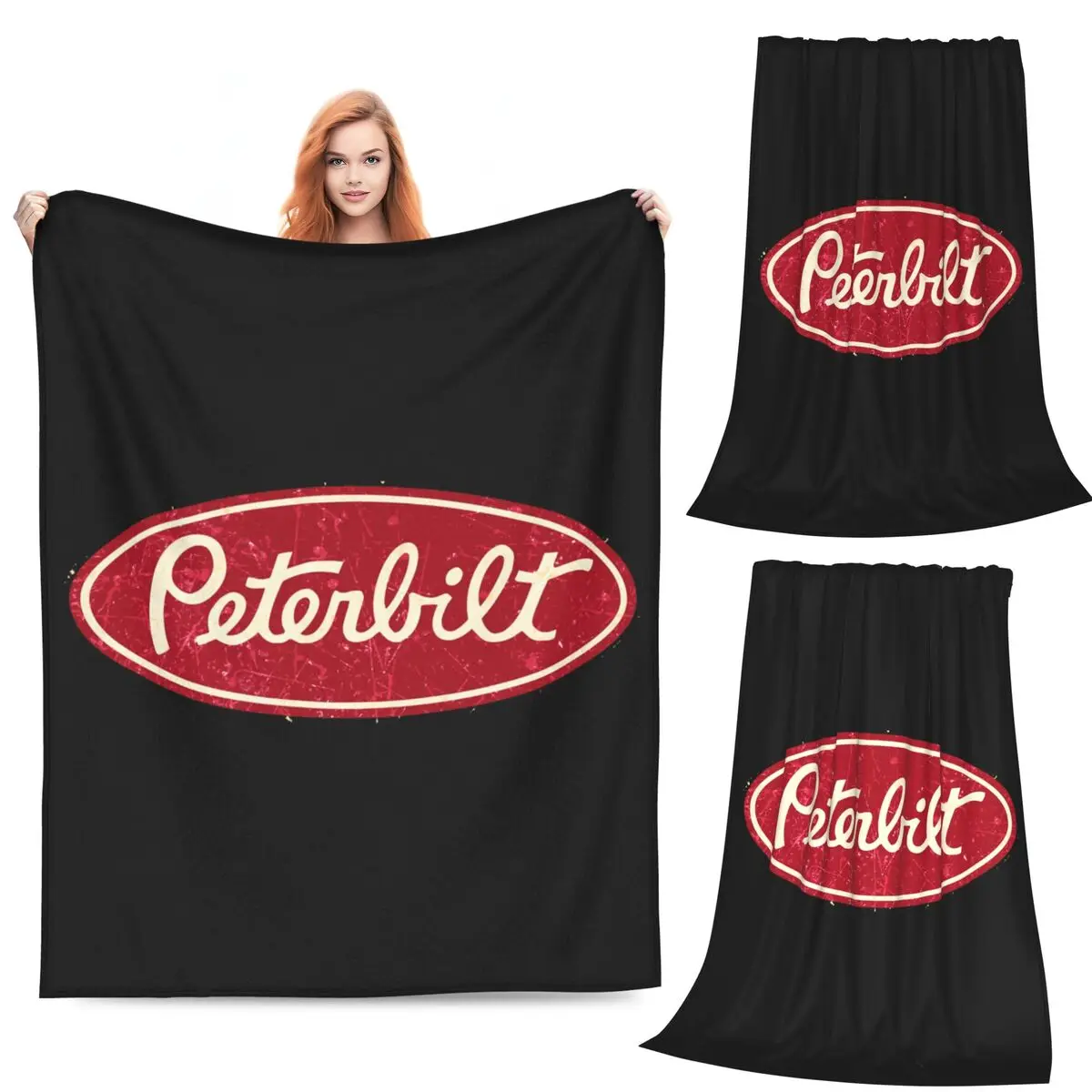 

Peterbilt Truck Racing Vintage Blankets Fleece Sofa Lightweight Throw Blankets for Home Bedroom Travel Throws Bedspread Quilt