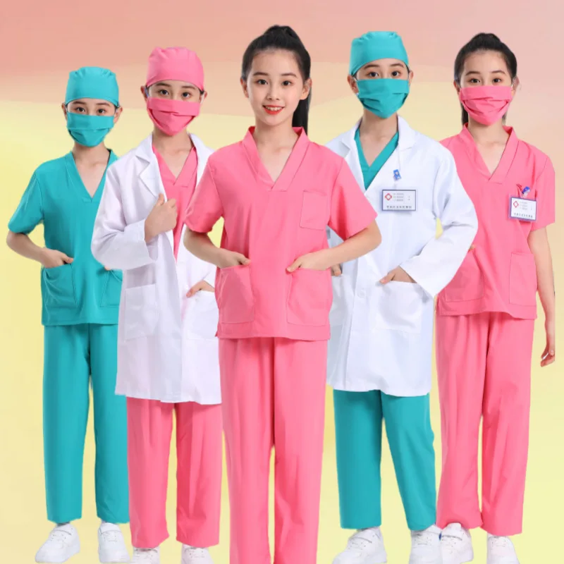

Children's doctor uniforms for boys and girls,little nurse uniforms,white coats,surgical gowns,role-playing performance costumes