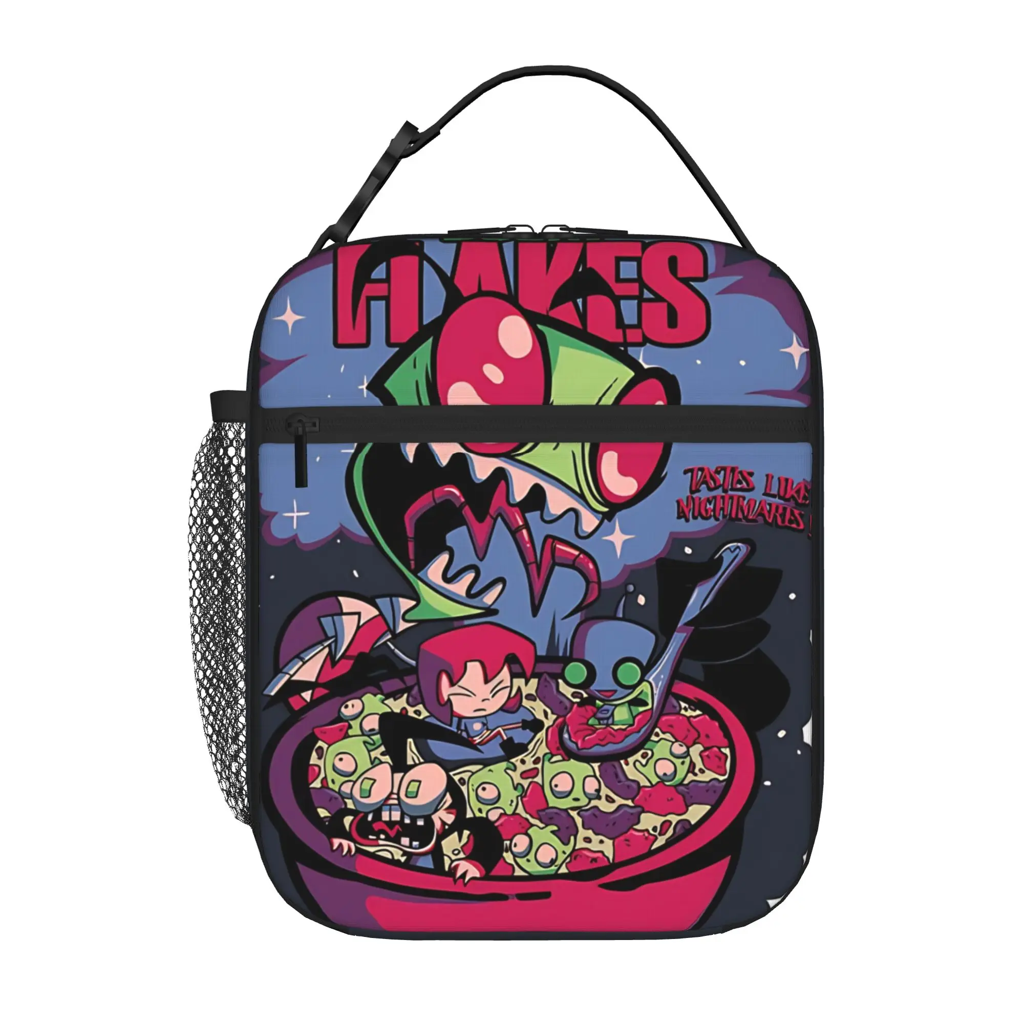 1 Piece Portable Lunch Container alien cartoon Zipper Closure Durable Pocket Invader Zim For Lunch Box Bag