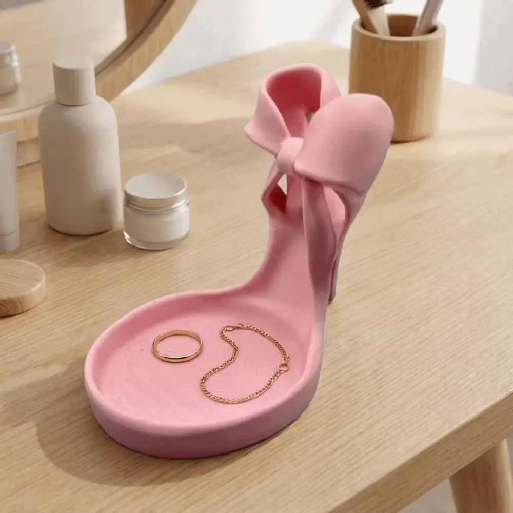 Portable 3D Printed High Heel Jewelry Tray Mini Shoe-shaped Display Plates Simple Exquisite Jewelry Display Tray