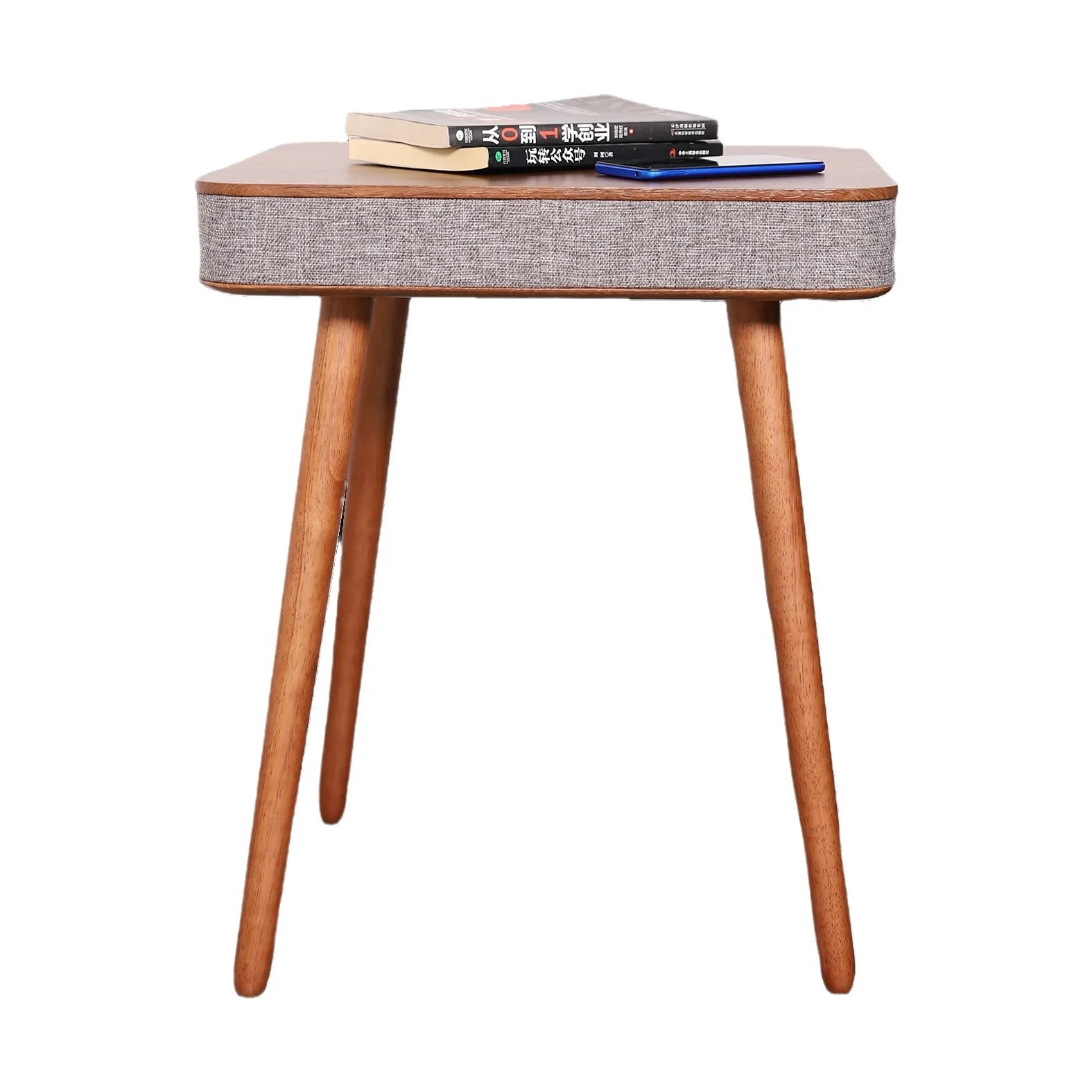 Log storage table square edge few simple wireless music coffee table