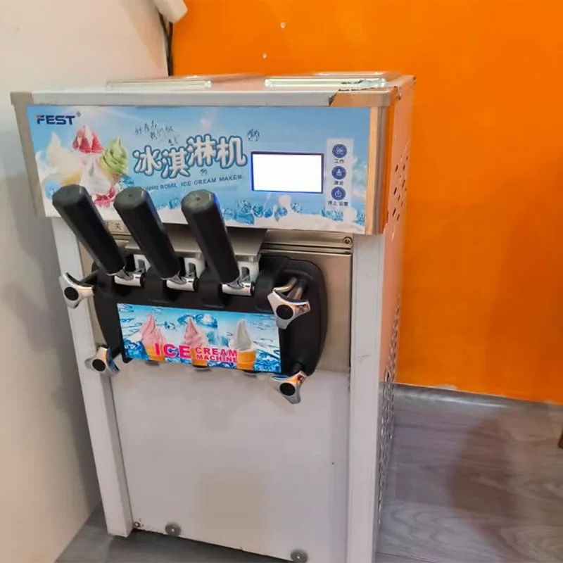 High Quality Commercial Soft Ice Cream Making Machine with Fruit &   Milk Options New Low Noise Frozen Yogurt Machine