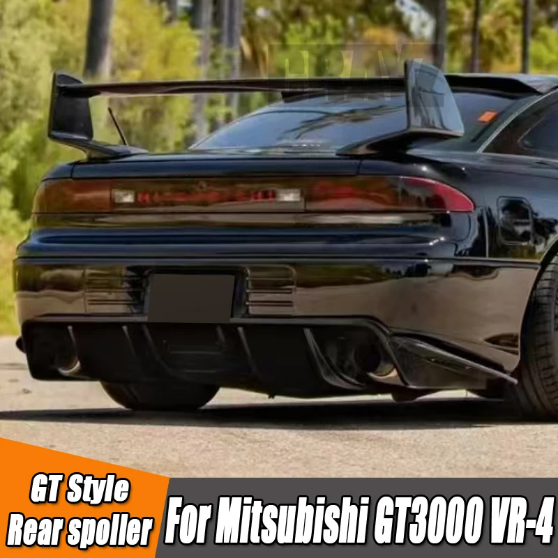 For Mitsubishi GT3000 VR4 GT-type Rear Trunk Lid Spoiler Fender Black Sports Modification Kit Real Carbon Fiber Rear spoiler