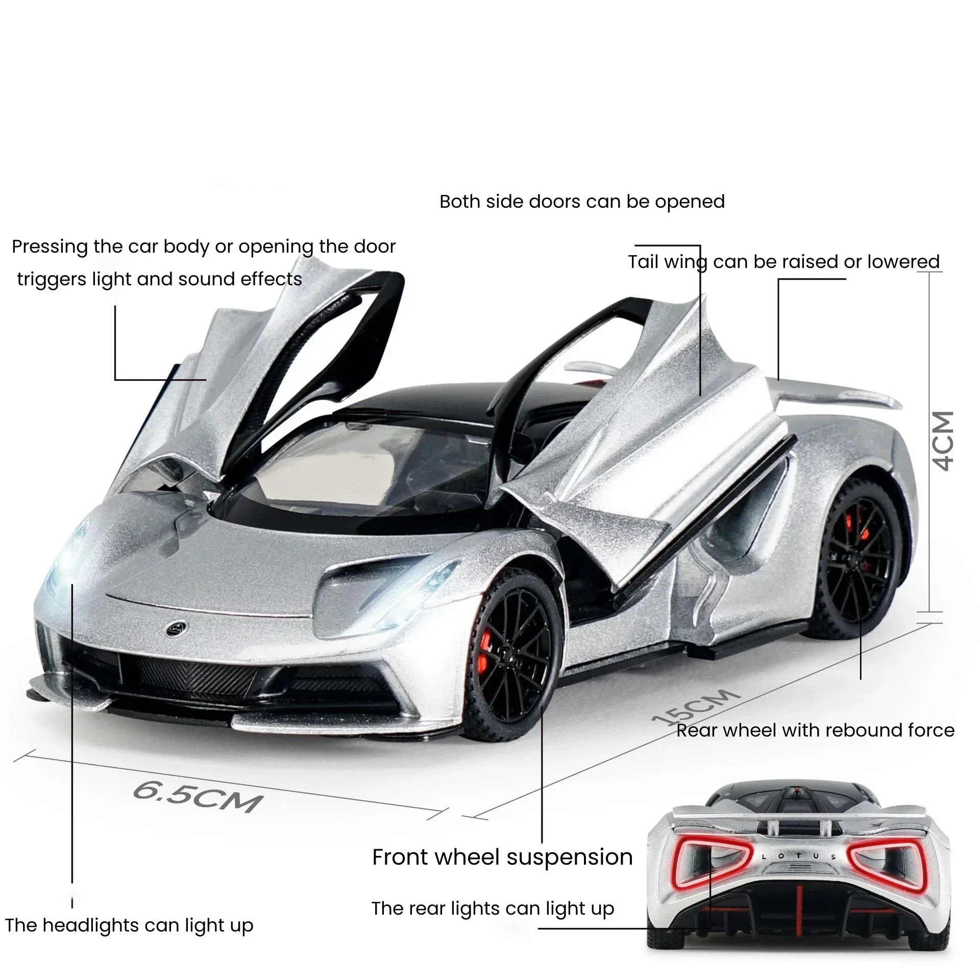 1:32 Lotus Evija Alloy New energy supercar Diecast Metal Scale Model Car Sound ＆Light Simulation Children Toy Vehicles Gift