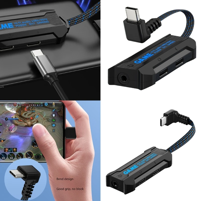 USB C to 3.5mm Headphone and Adapter 3 in 1 Type C to Aux