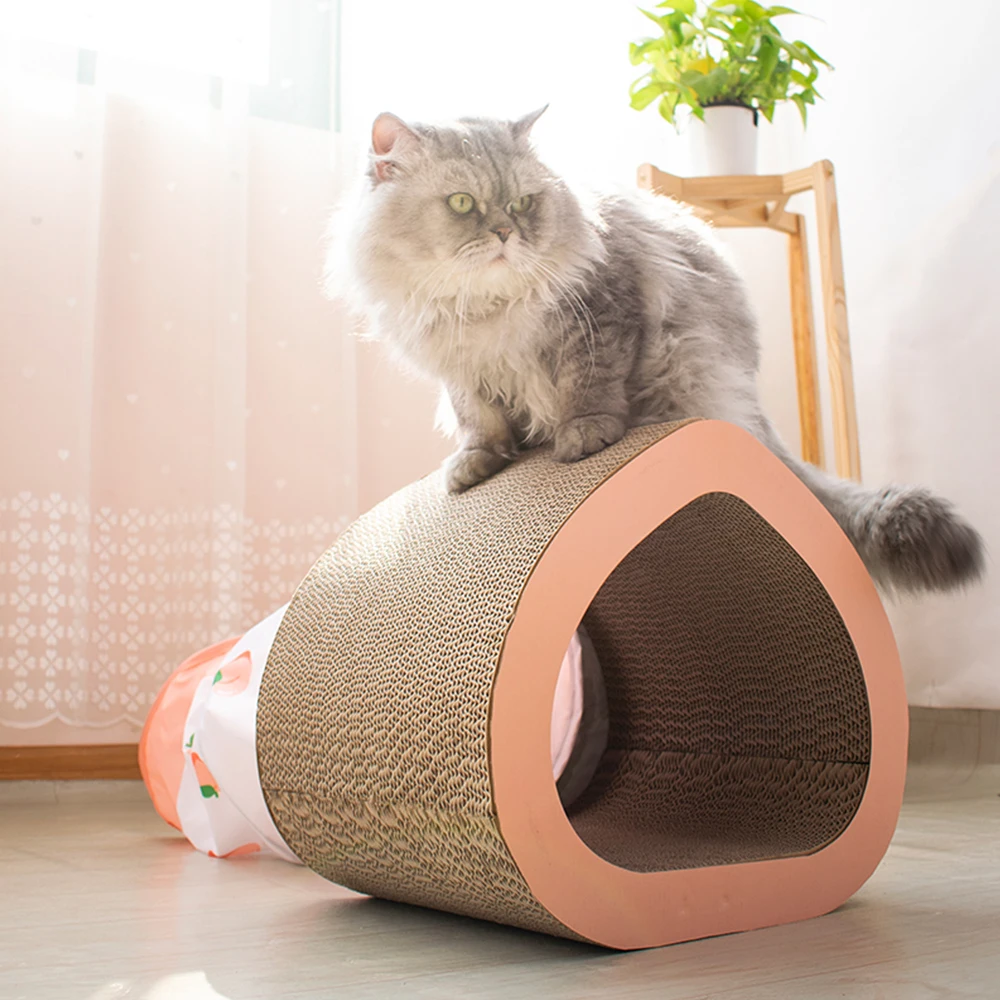 

Fashionable Cat Tunnel with Scratch Board