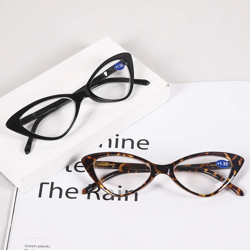 Vintage Fashion Cat Eye Reading Glasses Retro Leopard Women Lightweight Presbyopic Reading Glasses +1.0+1.5+2.0+2.5~+4.0