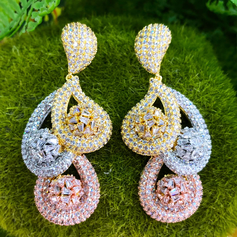 Missvikki Luxury Original Charm Drop Earrings for Women Ladies Bridal Fashion Jewelry Cubic Zircon New Design High Quality Gift