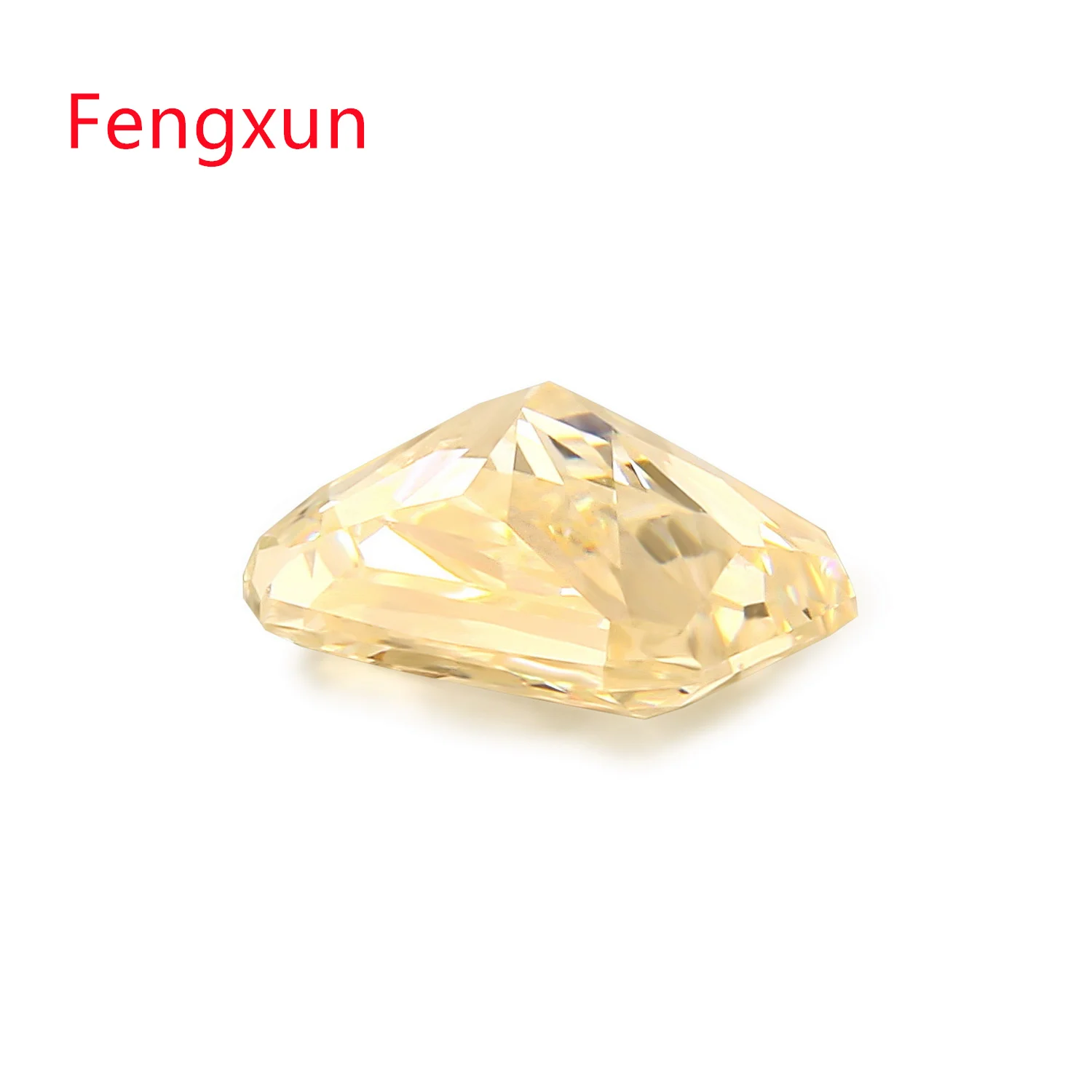 L-Yellow luxury Padma Octangle shape Loose Cubic  Zirconia Beads Radiant Ice Flower Cut For Women's Ring making