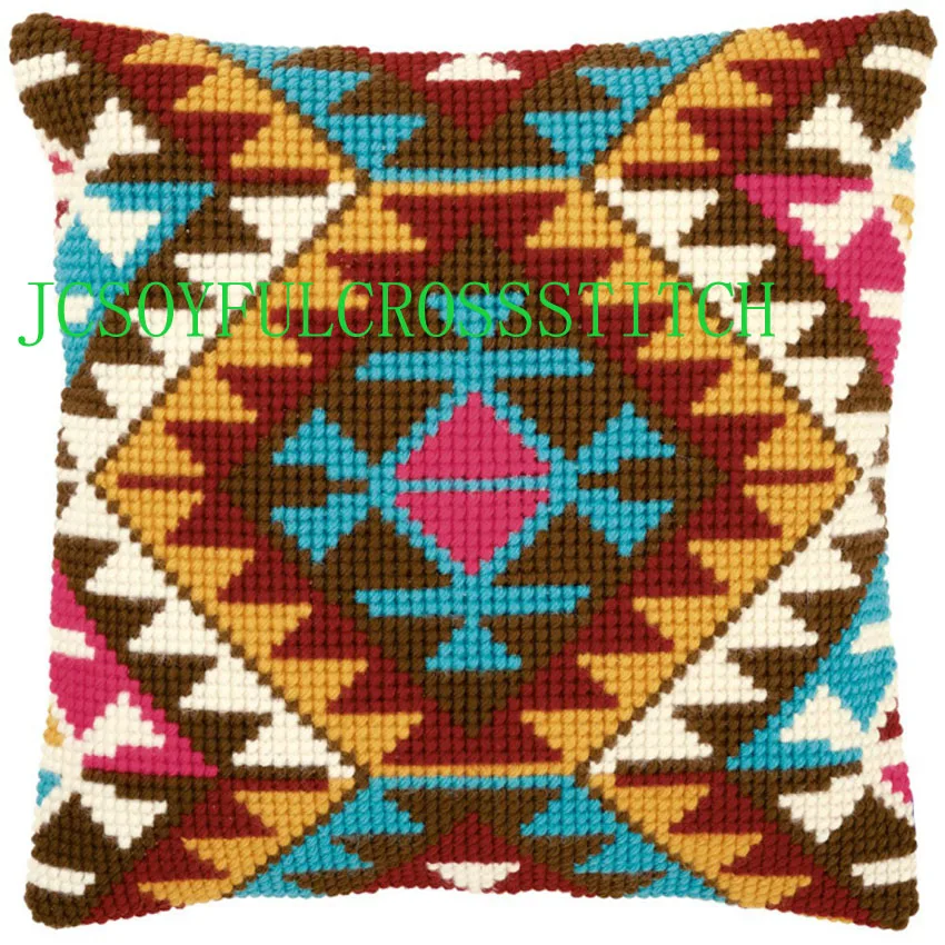 

CX0753 DIY Needlework Kit Unfinished Acrylic Yarn Embroidery Pillow Tapestry Canvas Cushion Front Cross Stitch Pillowcase