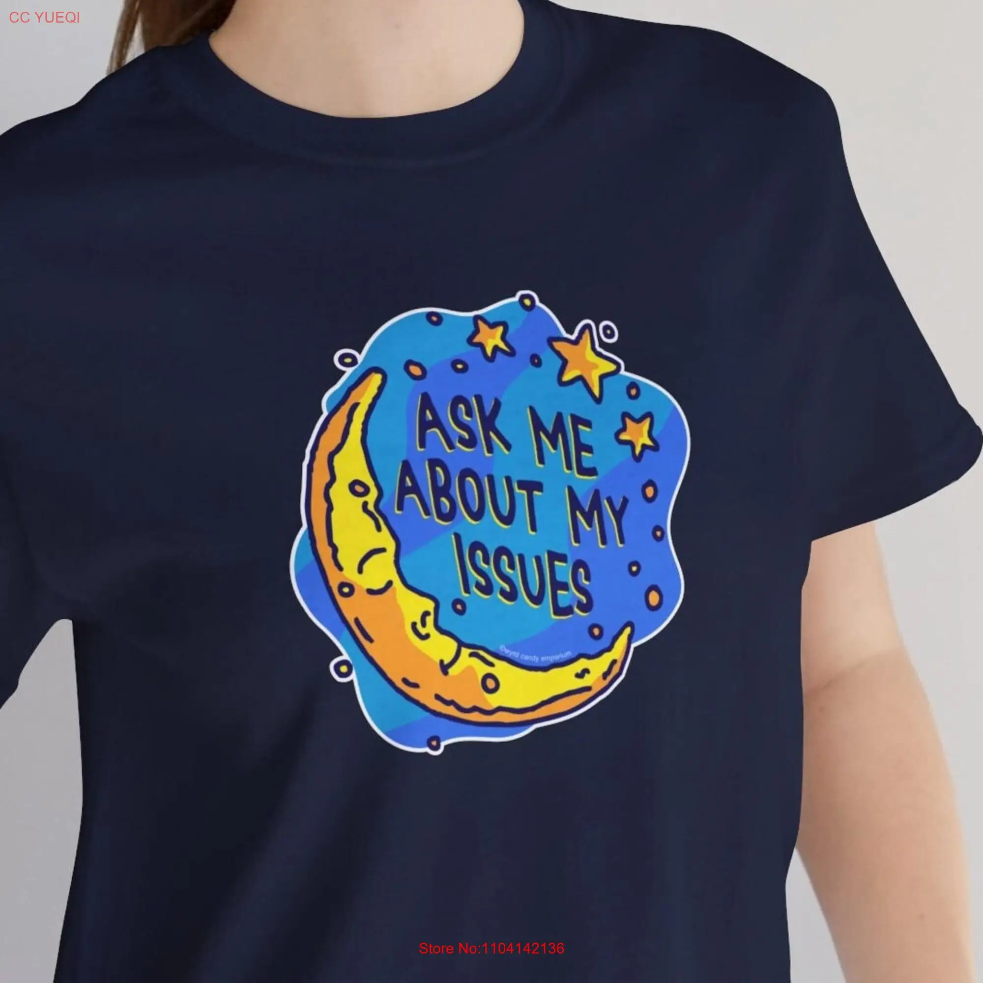 My Issues Moon and Stars Night Sky T Shirt Jersey  60s Pop Art Vibe Look GifT Colorful Funny Humorous Sarcasm