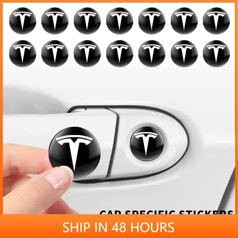 

10 шт., защитные антиблокировочные пылезащитные наклейки для замка двери автомобиля для Tesla Model 3 X S Y P100D SpaceX, автоаксессуары