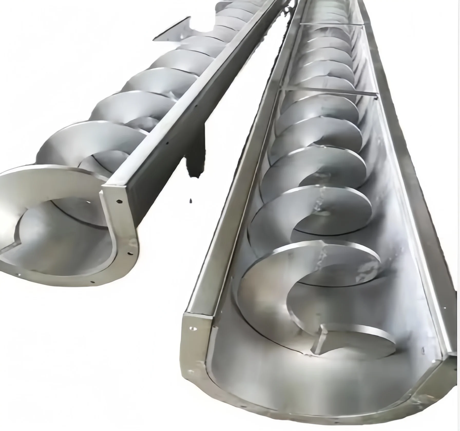 Sewage Wastewater Slurry Solid Sludge U Trough Type Tube Tubular Screw Transport Conveyor with Hopper and Spiral Screw