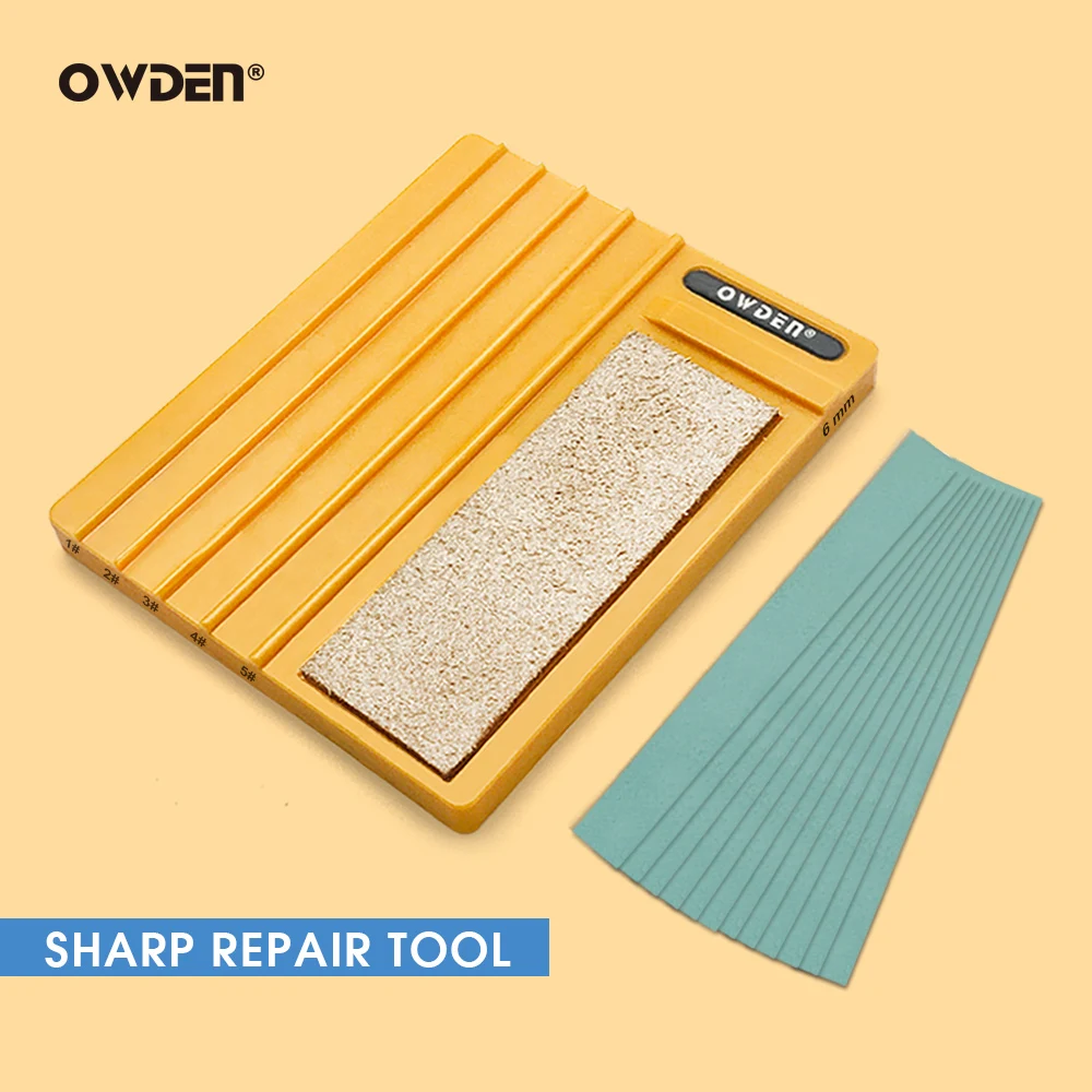 OWDEN New Patent Sharpeners Extended Version with Sandpaper for Sharpening Leather Wide Shovel Edge Beveler Repair Tool