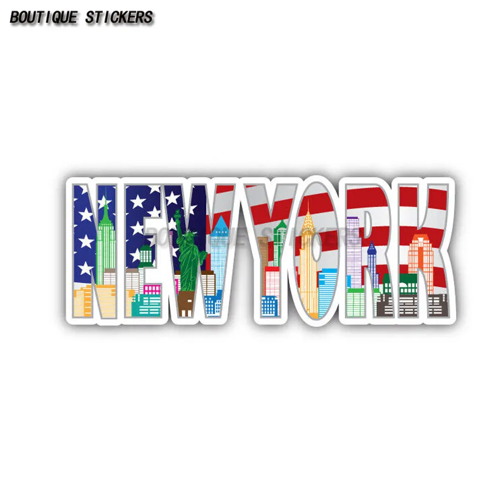 New York City American Slogan Car Decal Waterproof Polyethylene Decal Car Motorcycle Off road Vehicle External Accessories