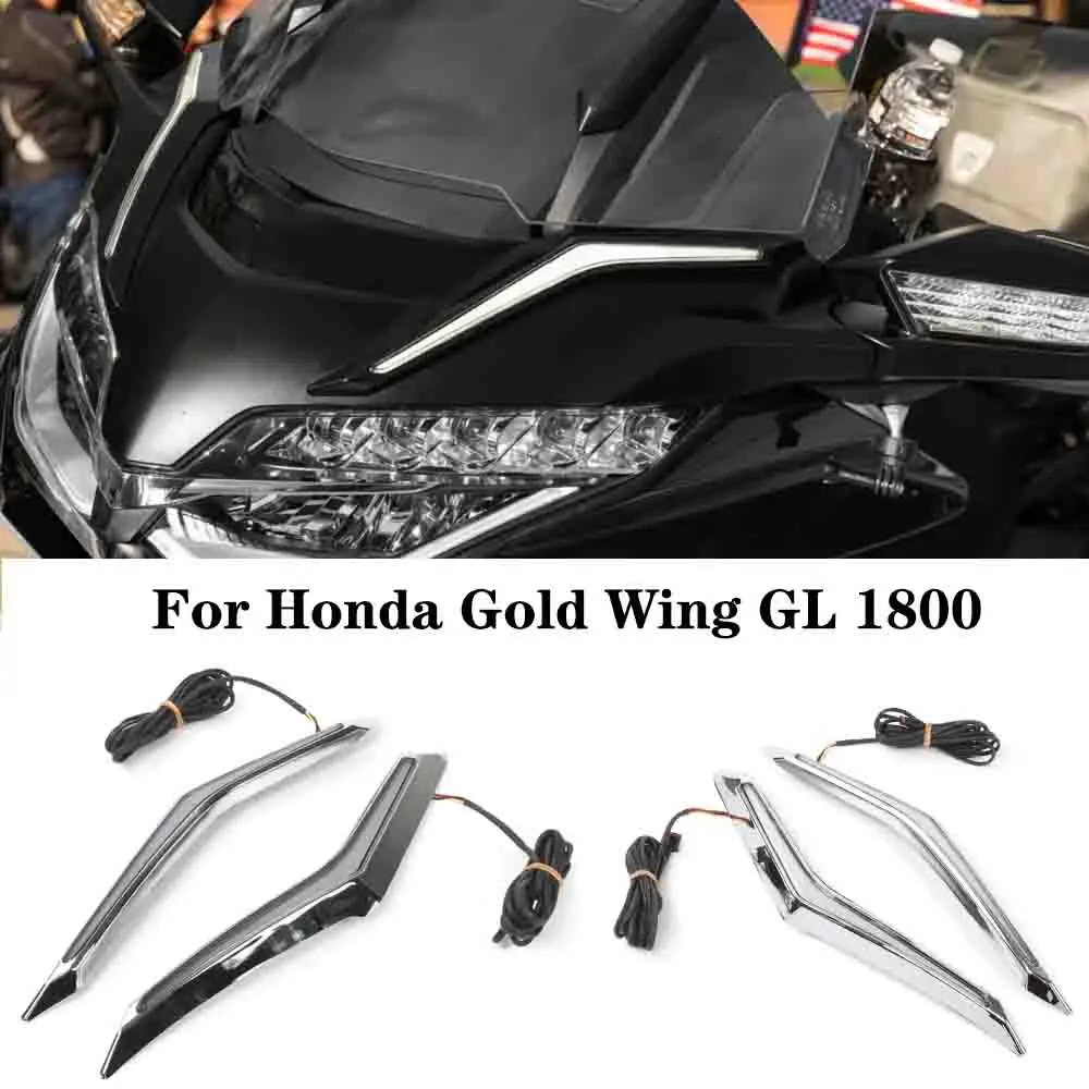 New Motorcycle Strike Windshield Trim Lamp Turn Signal Brake LED Light For Honda Gold Wing GL 1800 Tour DCT Airbag 2018-2023