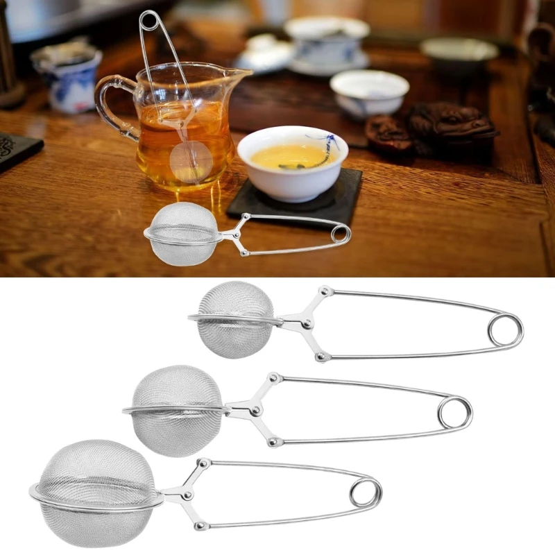 Stainless Steel Teas Strainer with Convenient Handle Teas Infuser Sphere Coffee Herb Spices Filter Diffuser for Easy Use