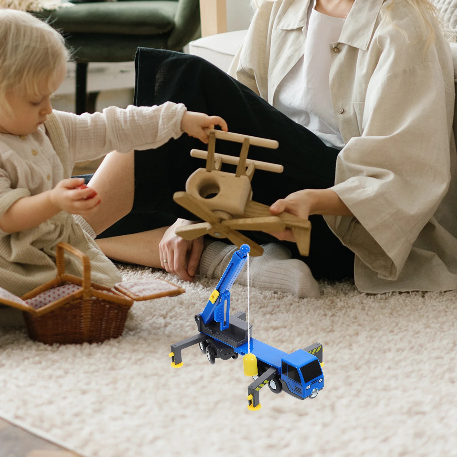 Plastic Big Crane Truck For Kids Construction Vehicle Movable Arm Fun Engineering Play Mini Lifter Truck
