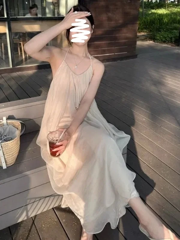 여름용 여성용 얇은 꽃무늬 자수 드레스