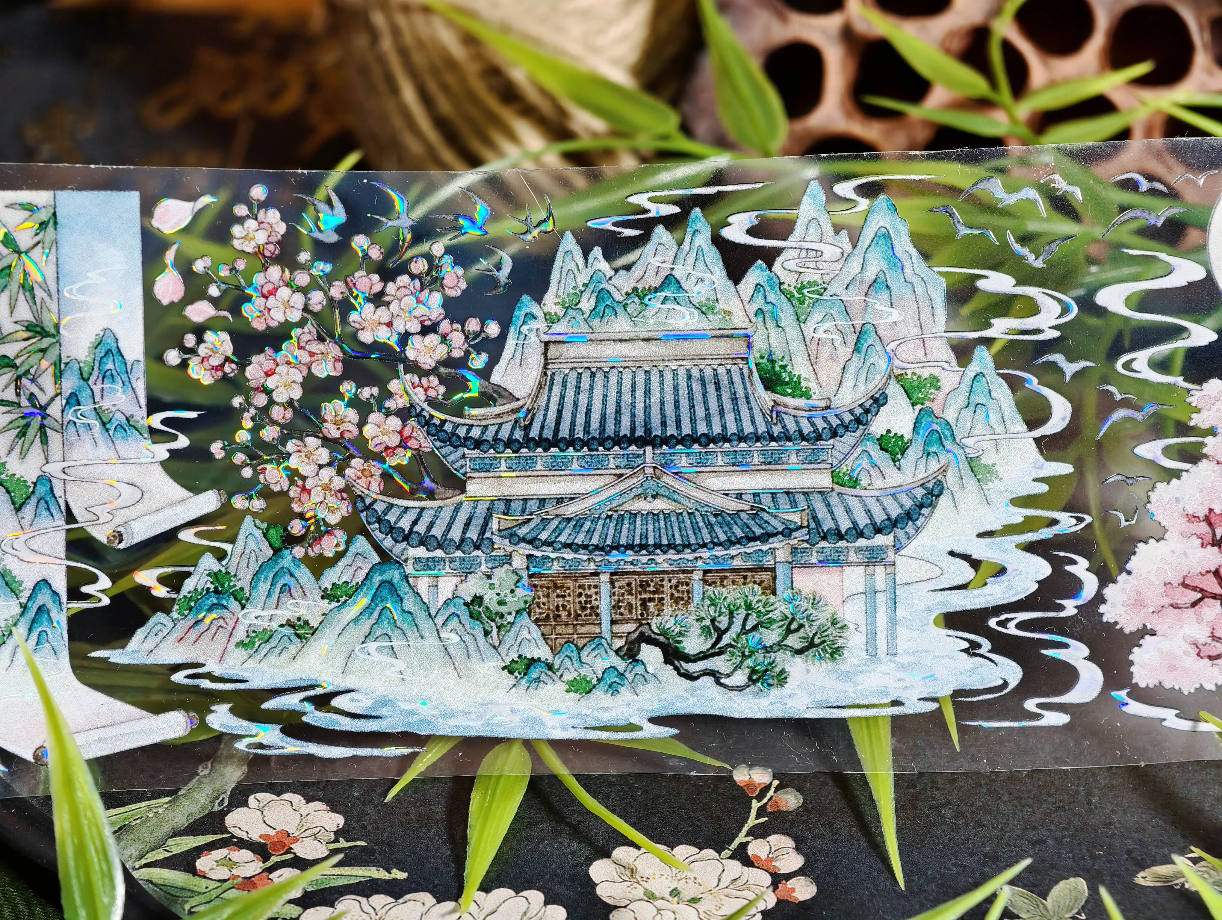 Chinese Style Washi Tape - Chun Ying Jin Shell Light Design PET