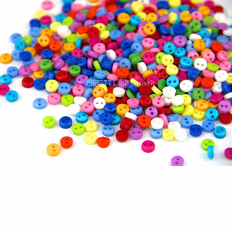 150 PCS/Lot 6mm Two Holes Decorative Buttons Tiny Round Buttons For Doll Clothes Baby Buttons Scrapbooking Sewing Accessories