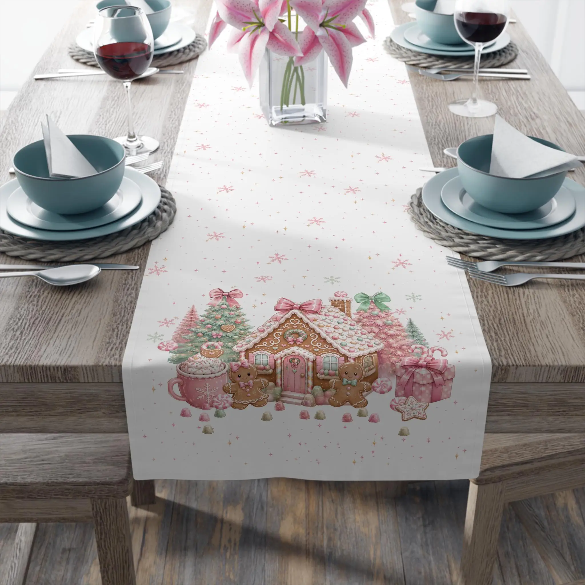 Christmas & New Year Long Table Runner Halloween Placemats Table Runner Fall Table Mats for Party Kitchen Dining