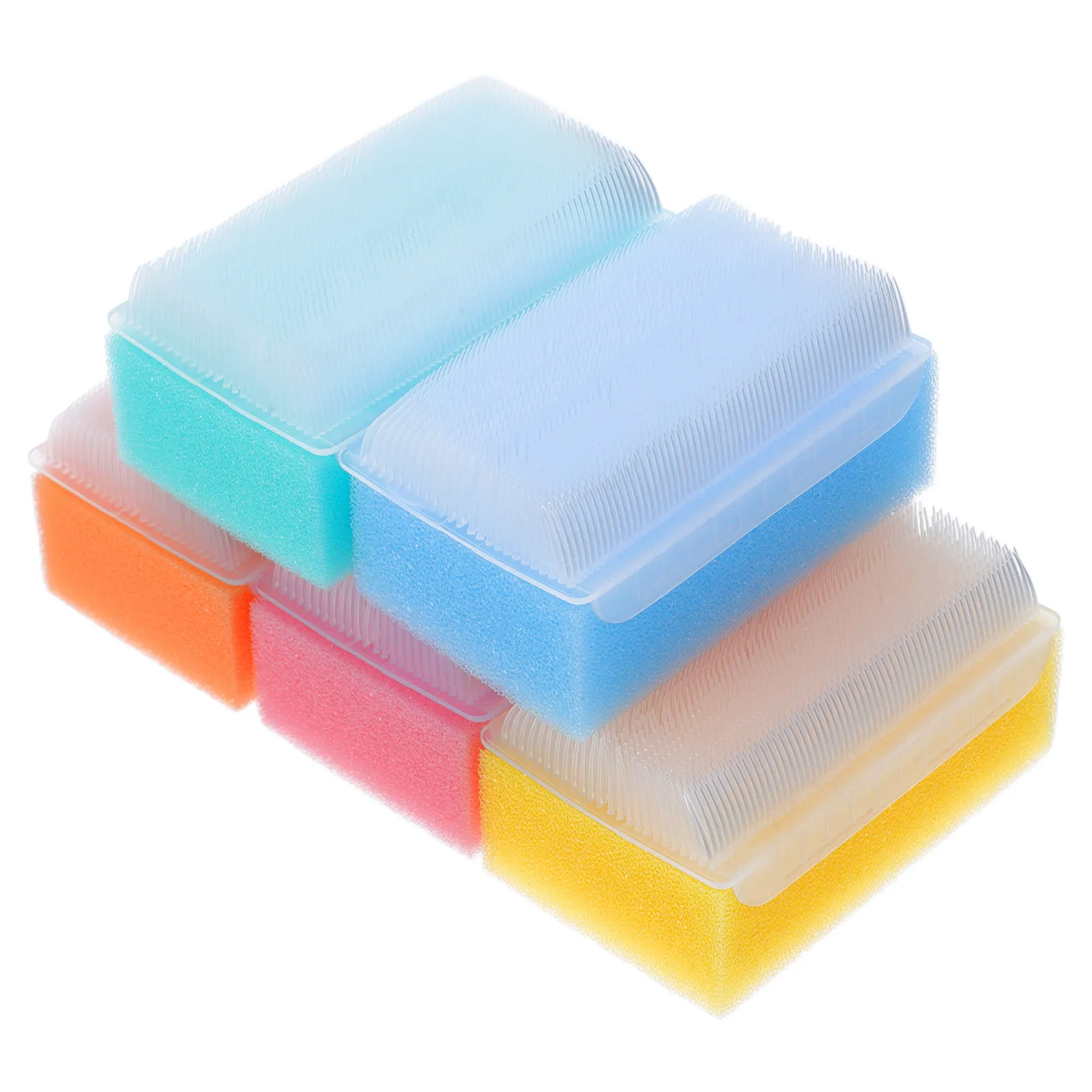 5Pcs Childrens Tactile Training Bath Sponge Brush Soft Hair Scrubber Cradle Cap Cleaner Sensory Development Bath Time