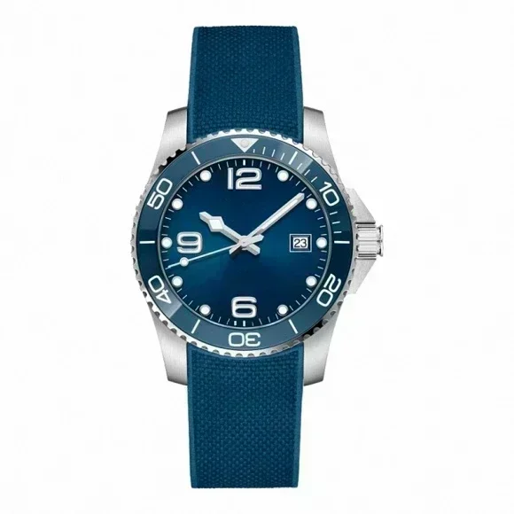 Luxury New Mens Ceramic Watches Blue Green Rubber Mechanical Automatic Watch Concas Casual Sapphire Glass