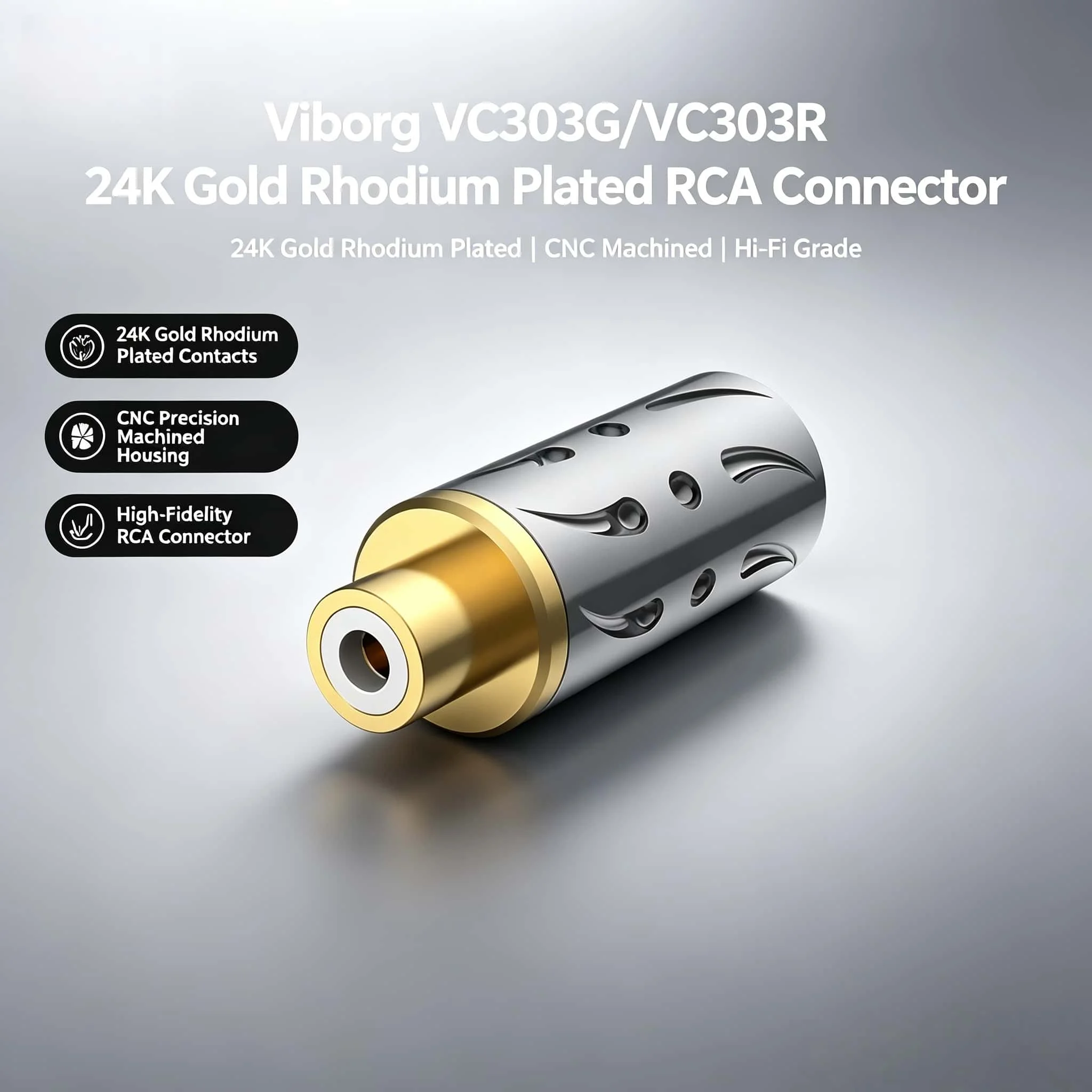 

Viborg VC303GRCA Connector Audio Adapter Female Converter Microphone AV Adapters For Home Amplifier Speaker Consumer Electronics