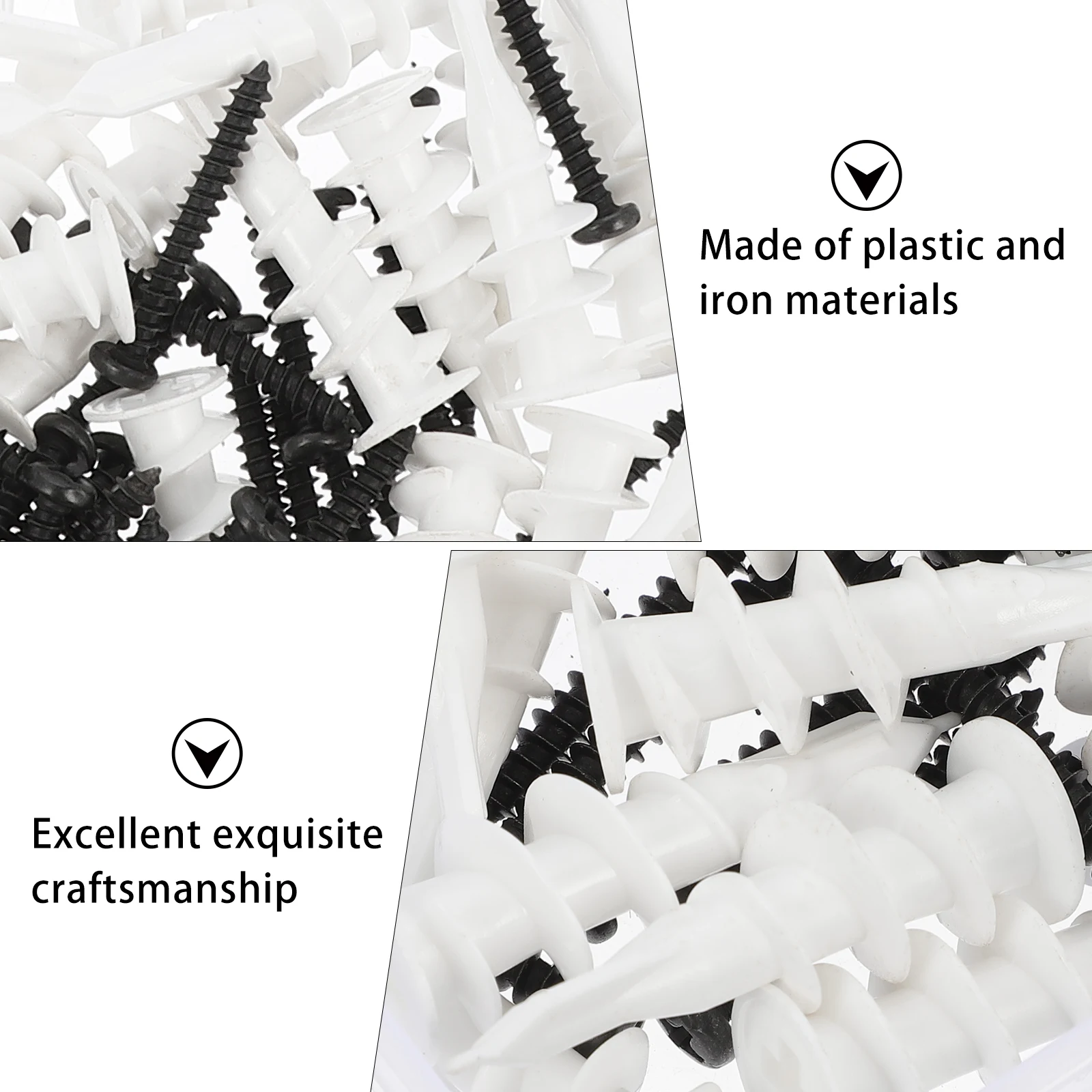 

Plastic Iron Anchors Screws Kit Drywall Fastener Assortment High Quality Long Service Easy Storage Carrying Hardware