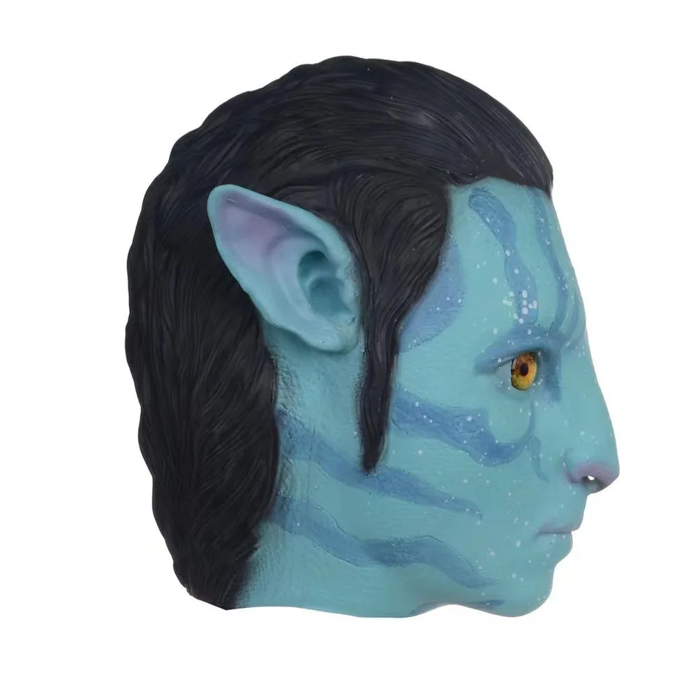 Movie Avatar 2 Cosplay Mask Latex Mask for Men Halloween Na'vi Cosplay Props Party Costume Accessories Adult Movie Headgear