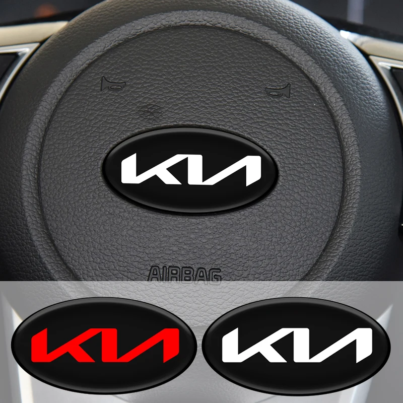 1PCS Car Steering Wheel Center Sticker For Kia K2 K3 K5 Rio Soul Sportage Car Interior Stickers Decoration Accessories